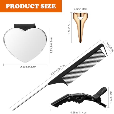 17 PCS Hair Parting Tools Set Round, Coldairsoap Stitch Braid Tool Finger - Image 2