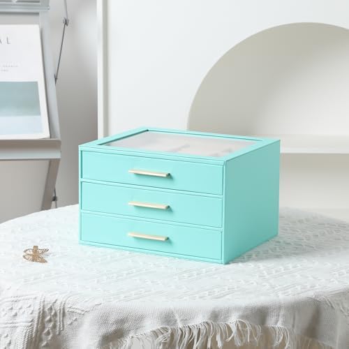 Frebeauty Jewelry Box for Women,Clear Lid Jewelry Organizer with 3 Drawers - Image 6