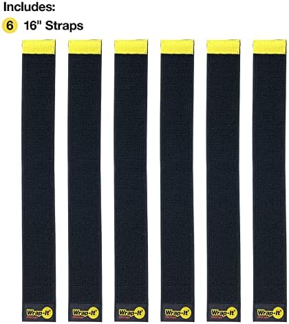 Selfie Straps by Wrap-It Storage, 16-inch (6-Pack), Black - Image 3