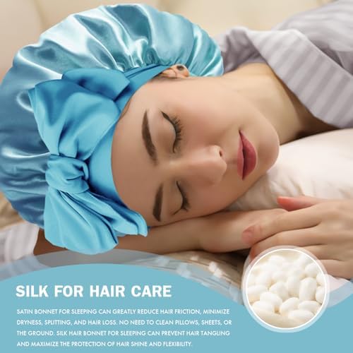 Silk Bonnet for Women,Adjustable Double Layer Sleep Cap - Image 5