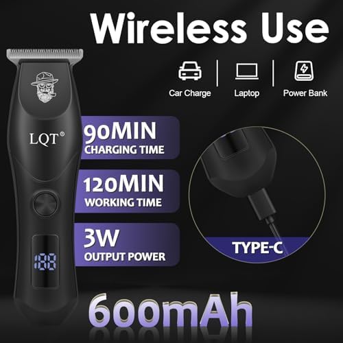 Professional Hair Clippers for Men - Cordless & Corded Dual Mode, 2-Speed & LCD Display, Complete Barber Kit, Scissors, Guide Combs, Rechargeable Beard/Hair Trimmer for Home & Professional Use - Image 6