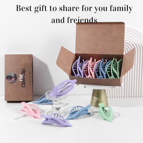 8 Pack Pastel Flat Hair Clips for Girls – Cute Matte Claw Clips in Pink, Blue, Green, Purple, Soft Color Aesthetic Hair Accessories, Non-Slip Barrettes Gift for Teen or Preppy Style - Image 7