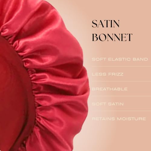 Satin Bonnet – Sleep Bonnet for Women and Men Curly Hair, Braids, and Natural Hairstyles (1pck) - Image 3