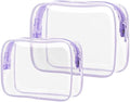 PACKISM Clear Makeup Bag Travel - TSA Approved Toiletry Bag, 2 Light Purple by Packism