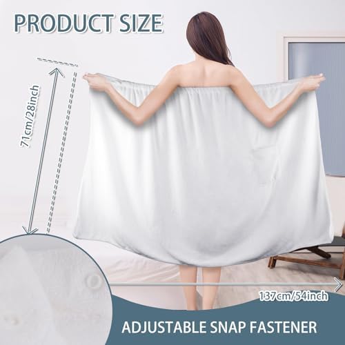 SINLAND Bath Wraps for Women After Shower Body Towel Wrap, White, 28"x54" - Image 2