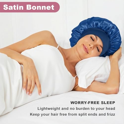 4Pcs Satin Bonnet Silk Bonnet, Hair Bonnet for Sleeping - Image 2
