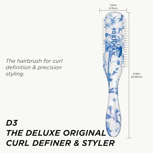 Denman D3 Original Curl Definer & Styler, Curly Hair Brush for Women & Men – 7 Row Detangling & Curl Defining Brush for Smooth Defined Curls - a precision Styling Brush for straight hair - Image 2