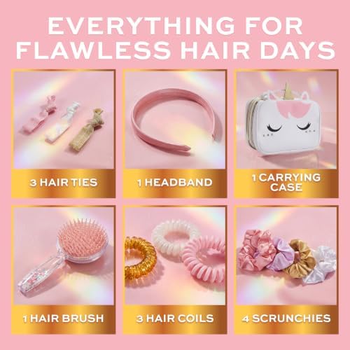 FAO Schwarz Unicorn Salon Girls Hair Accessories Set with Travel Case - Image 4