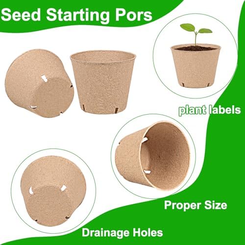 JNYONG 60 Packs 4 Inch Peat Pots, Garden Germination Nursery Pots - Image 3