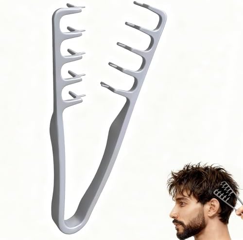 Texture Comb for Men & Women, Root-Lifting Hair Shaping Tool with Wide Spacing Teeth, Lightweight ABS Grip for Fringe Control and Natural Layer Definition (Gray) by Unknown