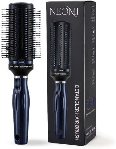 Detangler Self-Cleaning Retractable Hair Brush for Women - Navy by ShopLC