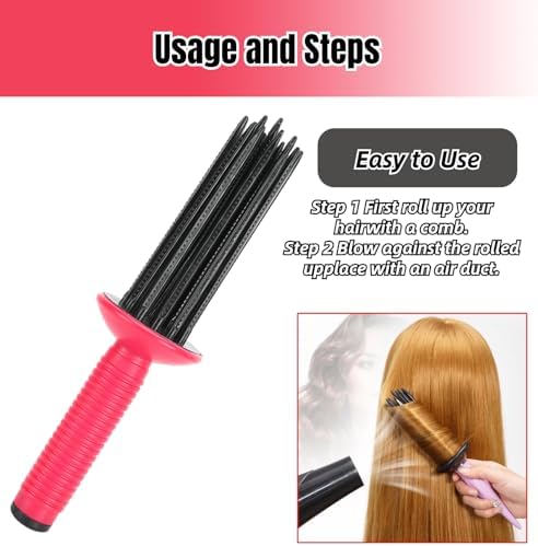 Hair Fluffy Portable 17-Teeth Curly Hair Styler Tool, 2-in-1 Anti-Slip Brush and Wand for Salon-Quality Curls - Image 5
