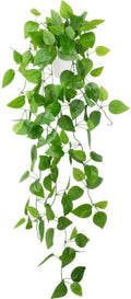 LOYWREE Small Fake Hanging Plant Artificial Potted Plants for Indoor Outdoor Aesthetic - 39in Realistic Faux Hanging Pothos with Ivy Vine for Shelf Decor in Home Office Gardens Greenery (White Pot) by Unknown