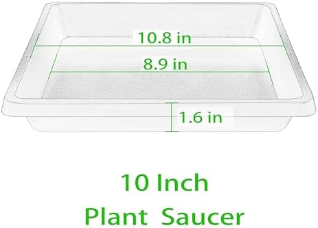 Square Plant Saucer 10 Inch 4 Pack, Plant Drip Trays and Flower Pot Saucers，Doubles Plant Water Catcher Tray, Plant Trays for Indoors No Holes, Plant Drainage Tray Saucers for Potted Plants - Image 2