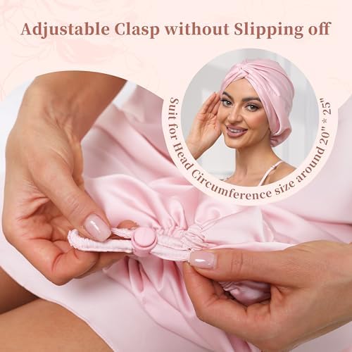 Adjustable Silk Bonnet Satin Curly Hair Wrap for Sleeping Women Anti-Frizz - Image 2