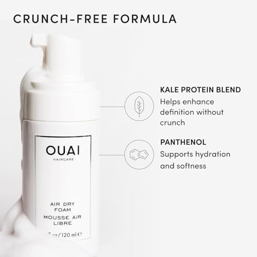 OUAI Air Dry Foam - Hair Mousse for Curly Hair & Beach Waves (4 oz) - Image 4