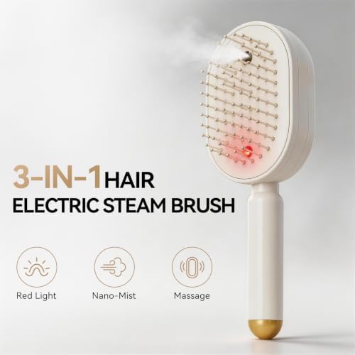 Electric Spray Air Cushion Massage Comb & Hair Steamer, Self-Cleaning - Image 3