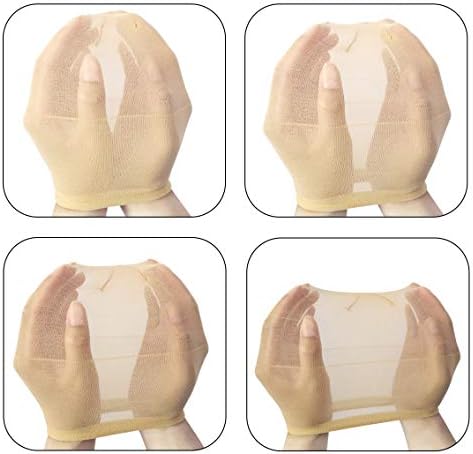 YANTAISIYU 6 Pieces Stocking Wig Caps for Lace Front Wigs Nylon Mesh Wig Cap for Women (Beige) - Image 3