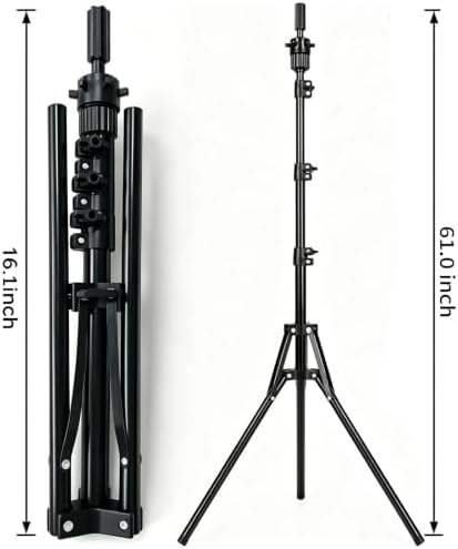 Mannequin Head Tripod Wig Stand: Tall Adjustable Stable Stand 20-61 Inch - Image 6