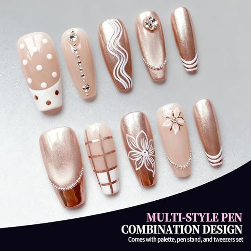 Artdone 34pcs Nail Art Brushes, Nail Art Tool Set, Dotting Tools - Image 7