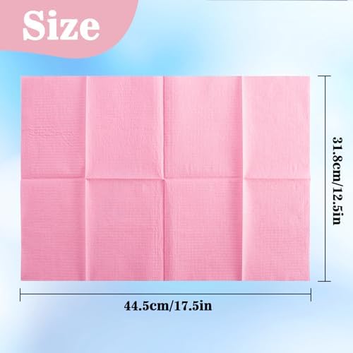 MAQIHAN 125pcs Dental Bibs Disposable - Pink Dentist Bib for Nail, Tattoo - Image 2