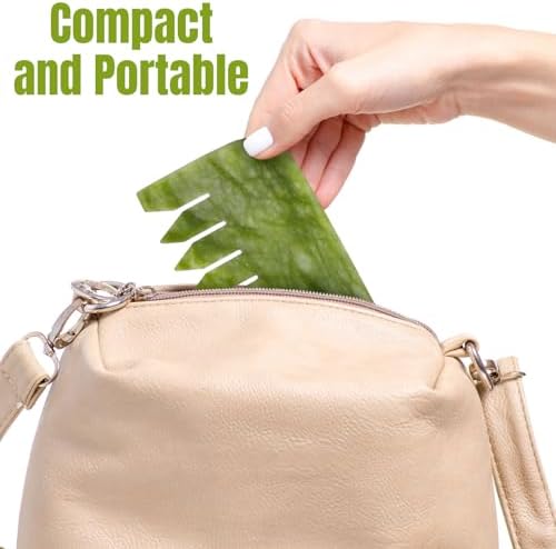 Geiserailie 2 Pcs Jade Combs Gua Sha Stone Scalp Massage Tool - Image 6