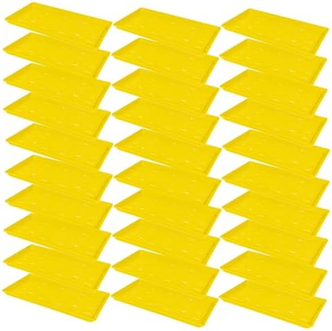 SUNPACK 10" x 20" Heavy Duty Shallow Plastic Seed Starting Tray, Yellow, 1" (Pack of 30) - Lined with Drainage Holes for Excess Water and Aeration, Ideal for Greenhouses or Indoor Gardening by SUNPACK