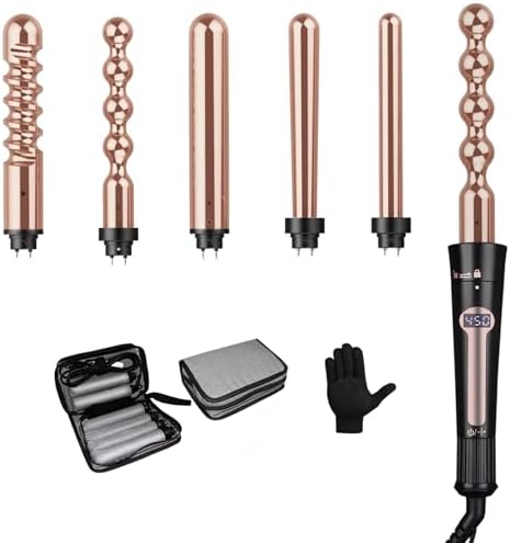 Curling Iron, Curling Wand Set (Classic Rose Gold, Curling Iron (0.35" -1.25")) by USHOW