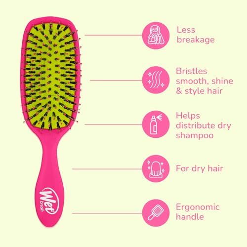 Wet Brush Shine Enhancer Hair Brush, Pink - Exclusive Ultra-soft IntelliFlex Bristles - Natural Boar Bristles Leave Hair Shiny And Smooth For All - For Women, Men, Wet And Dry Hair - Image 4