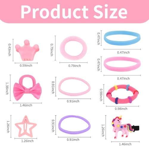 ANBALA Girls Hair Accessories Set Colorful Hair Ties for Women Girls, Elastic Ponytail Holders Rubber Band Cute Hair Clips Cute Barrettes Hair Accessories Kit (895PCS) - Image 2