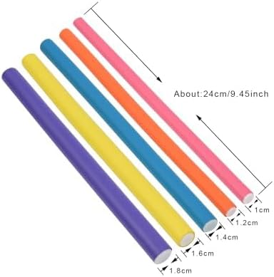 30 Pieces 9.45 Inch Flexible Hair Curling Rods Soft Foam Hair Curlers Rollers No Heat Bendable Curling Rods for Short Medium Long Hair (5 Colors) - Image 2