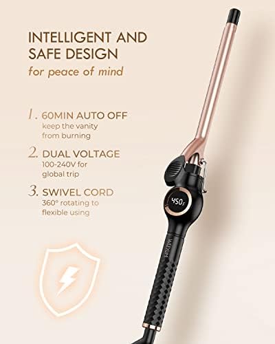 WEEYUM 1/2 Inch Small Curling Iron/Wand for Short Hair, Dual Voltage - Image 6