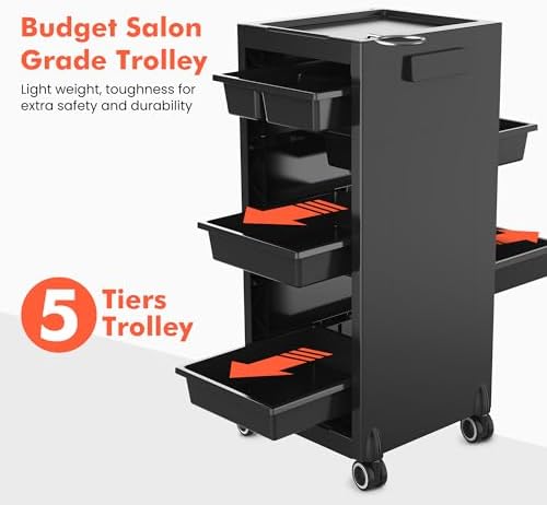 TASALON New Salon Trolley Cart with Wheels for Extra Storage - Image 3