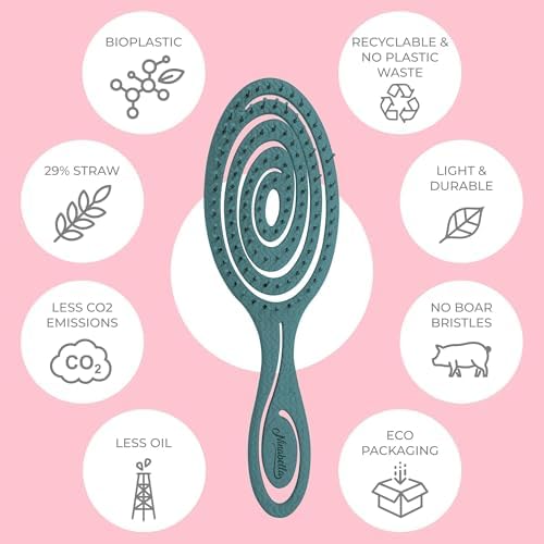 Ninabella Detangler Brush - No Tangle Hair Brush for Women, Fine, Thick and Long Hair - Hairbrush for Wet and Dry Hair, Gentle on the Scalp - Teal - Image 4