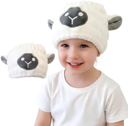 Microfiber Hair Towel Wrap for Kids, Sheep Toddler Quick Drying Cap by LCBD