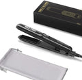 Mini Flat Iron, Ceramic Tourmaline Small Hair Straightener for Short Hair/Bangs, Dual Voltage Travel Hair Straightener, Portable Mini Straightener with Storage Pouch(Black) by MELYDO