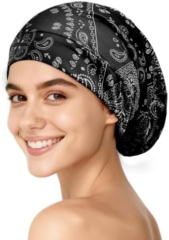 YFONG Silk Lined Bonnet for Sleeping Women Men, 22 Momme Mulberry Sleep Cap by YFONG