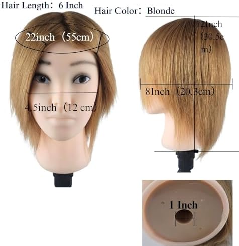 Barber Blonde Human Hair Male Mannequin Head - Image 2