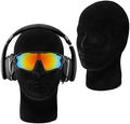 Foraineam 2 Pack Male Foam Mannequin Head Wig Display Holder, 11 Inch Man Manikin Stand Model, Black Foam Heads for Wig Hats Glasses Masks by Foraineam