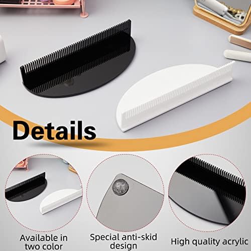 Nuogo 2 Pieces Hair Extension Holder, Acrylic Braiding Rack, Black, White - Image 2
