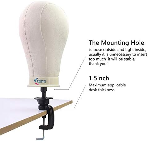 23Inch Canvas Block Wig Head Stand Set for Wig Heads Display Styling Making - Image 6
