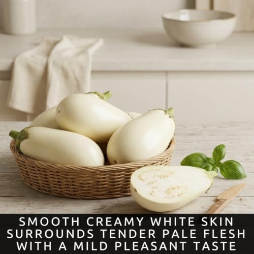 White Eggplant Seeds for Planting | 100 Seeds | White Garden Vegetable - Image 3