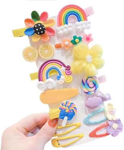 Girl Hair Clips, Toddler Hair Accessories, Girls Clips for Hair clips for kids, toddler girls barrettes Hair Pin, Flower Rainbow Candy Fruits Set Cute hair clips for girls kids Baby (Style 7) - Image 4
