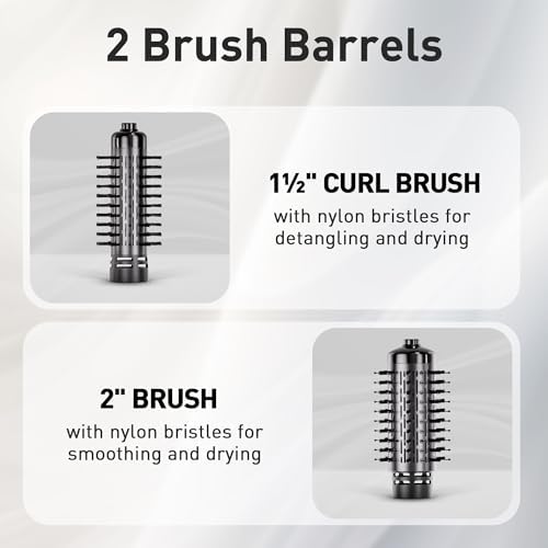 Beautimeter Hair Dryer Brush, Rotating Blow Dryer Brush with 2-Inch and 1.5-Inch Brushes, 3 in 1 Hot Air Styler and Rotating Brush, Hair Dryer Brush Blow Dryer Brush in One (Purple) - Image 5