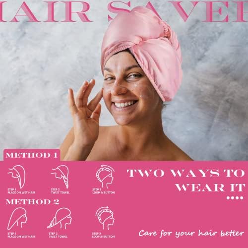 Chloven Large Satin Hair Towel Wrap - Satin Silk Hair Wrap for Sleeping - Image 6