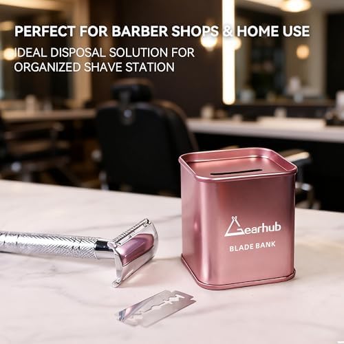Gearhub Blade Bank Sharps Disposal Container Safely Store Used Safety Razor Blades Large Capacity for Barber Shops & Personal Use Sealed Design Holds 300+ Blades Matte Pink - Image 3