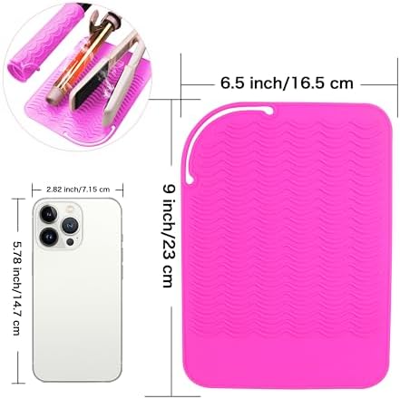 Heysam Curling Wands Pad Mat for Flat Iron Hair Straightener, Rose Red - Image 3