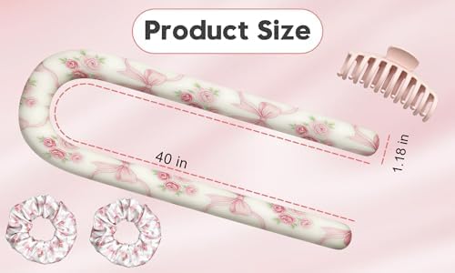 Satin Heatless Hair Curler Set Jumbo Flexi Rods Overnight With 2 Scrunchies - Image 2