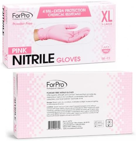 ForPro Disposable Nitrile Gloves, Chemical Resistant, Powder-Free, Latex-Free, Non-Sterile, Food Safe, 4 Mil - Image 2