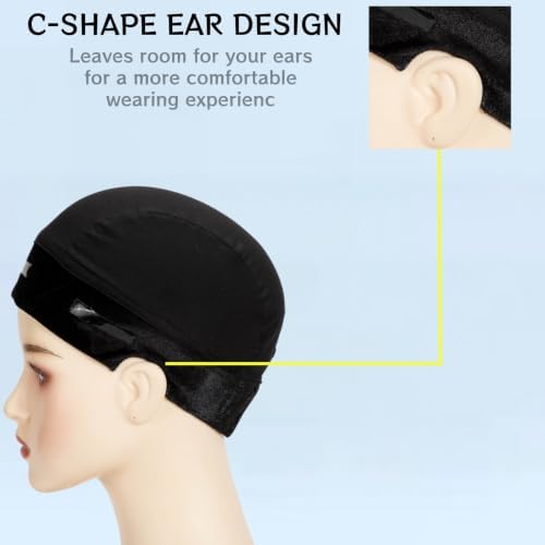 Riemann Silicone Wig Grip Cap,2in1 Wig Cap with Grip (Black2Pcs) - Image 5